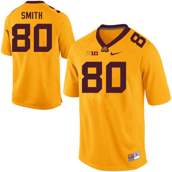 Men #80 Anthony Smith Minnesota Golden Gophers College Football Jerseys Sale-Gold